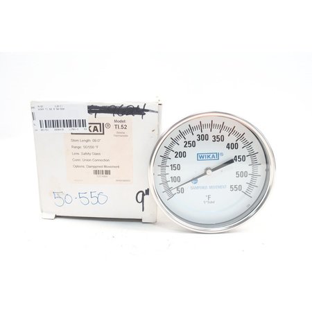 WIKA 1/2In 9In 50-550F Bimetal Thermometer TI.52